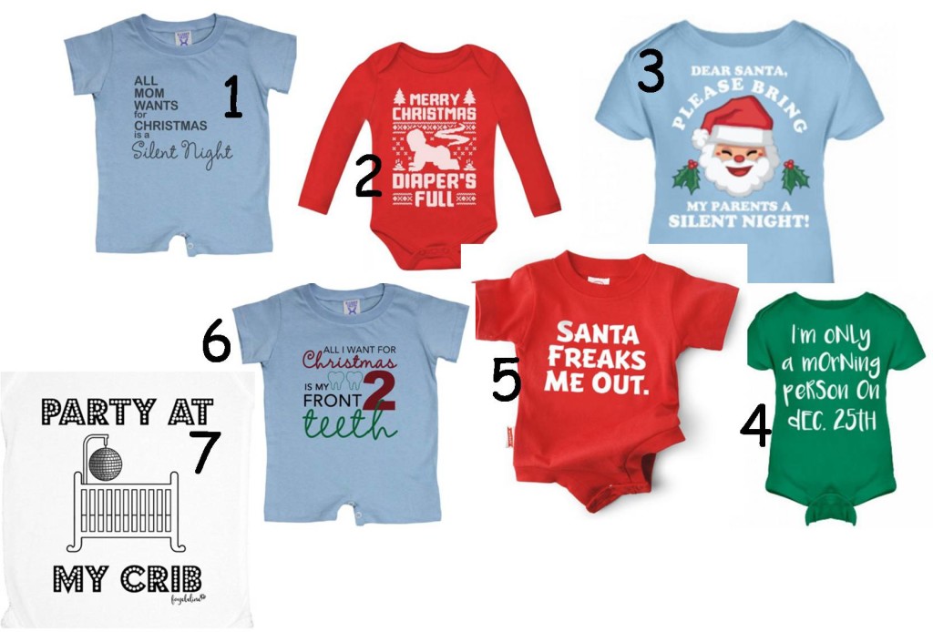 1st baby christmas funny onesies