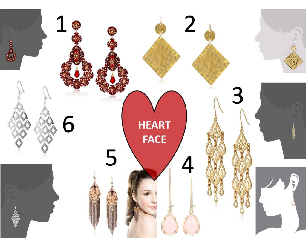heart face earrings