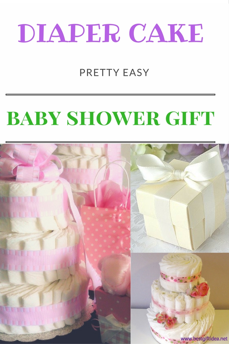 Best Gift Idea DIY Diaper Cake - Pretty Easy Baby Shower Gift Idea