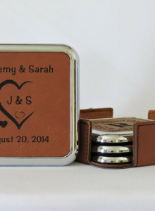 3-550-750 leather gifts for 3rd wedding anniversary-leather coasters